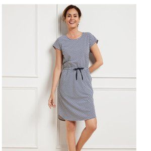 T by Talbots - Lightweight Stretch Keyhole Dress - Leaf dot